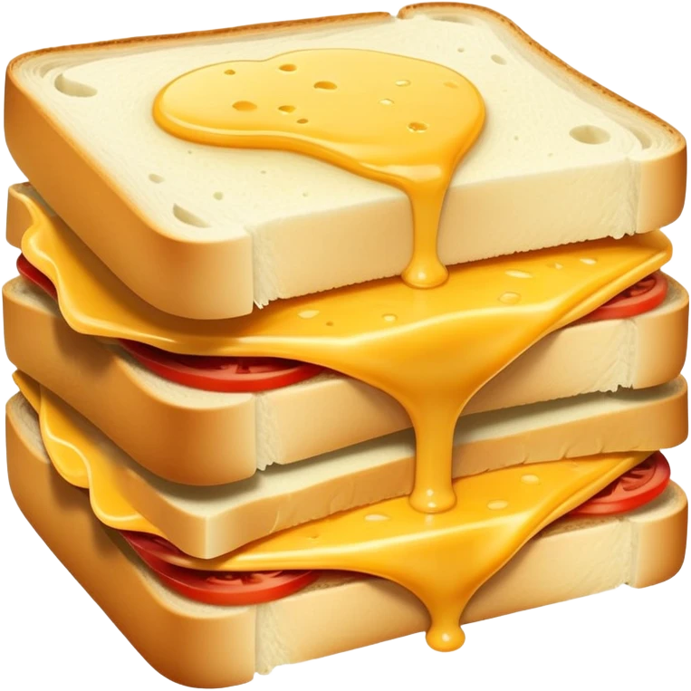 A sandwich baked with white bread square form with only cheese  emoji