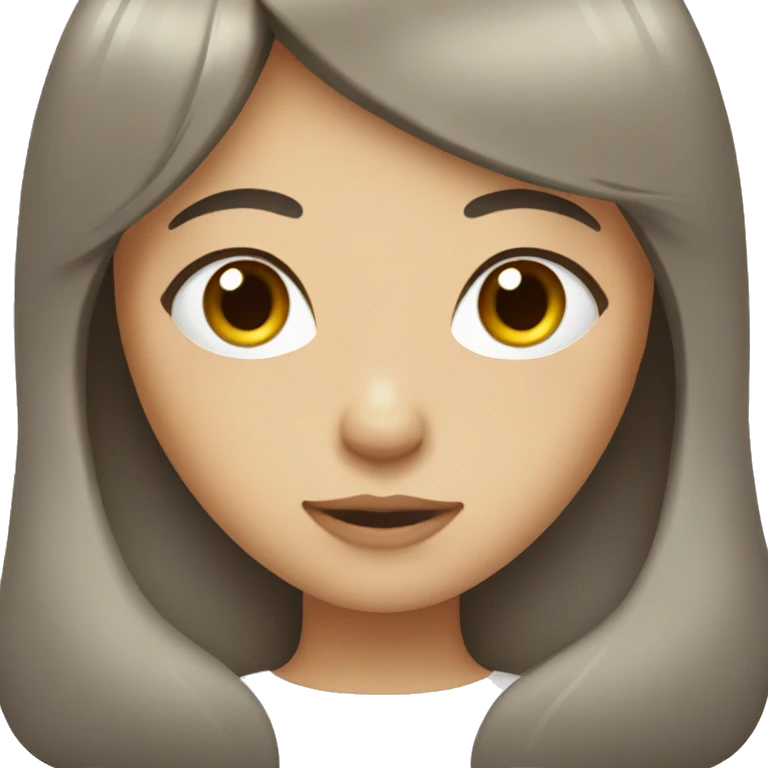 girl with long dark brown hair and bangs emoji