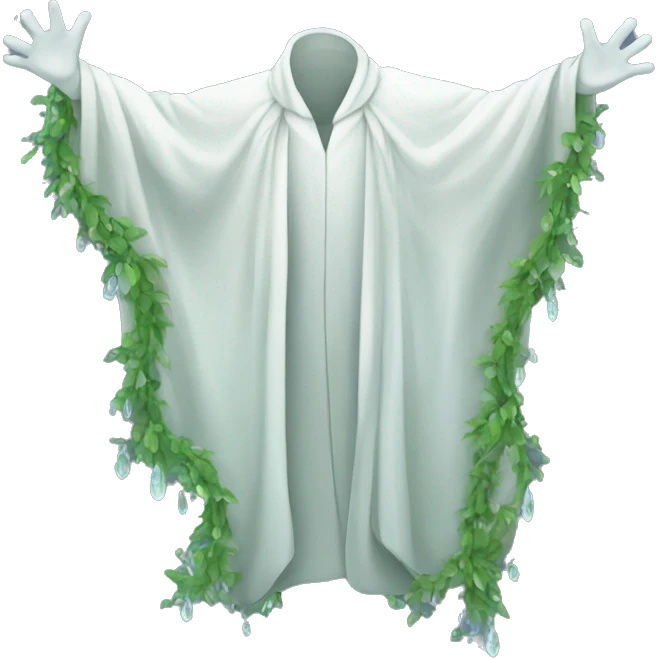 empty white crystal magical robes covered with vines emoji