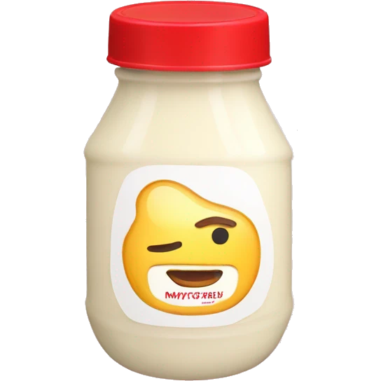 Mayonnaise bottle with red lid  emoji