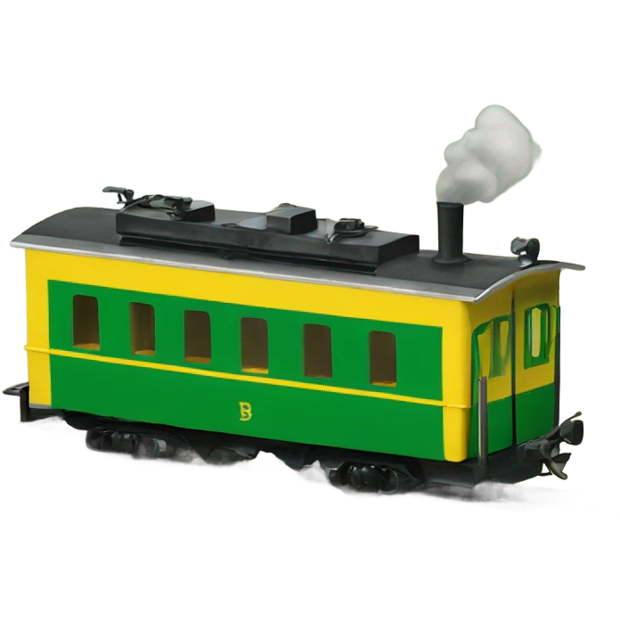 a little yellow and green narrow-gauge railway emoji
