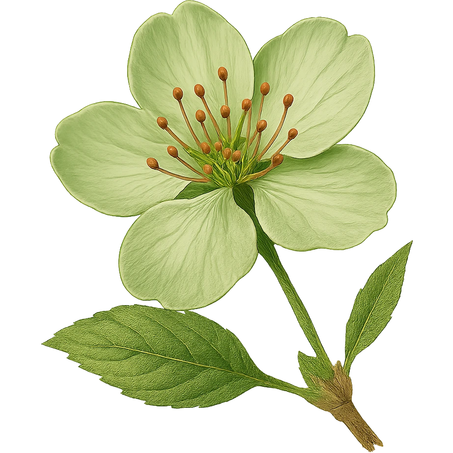 show green one cherry blossom, remove background emoji