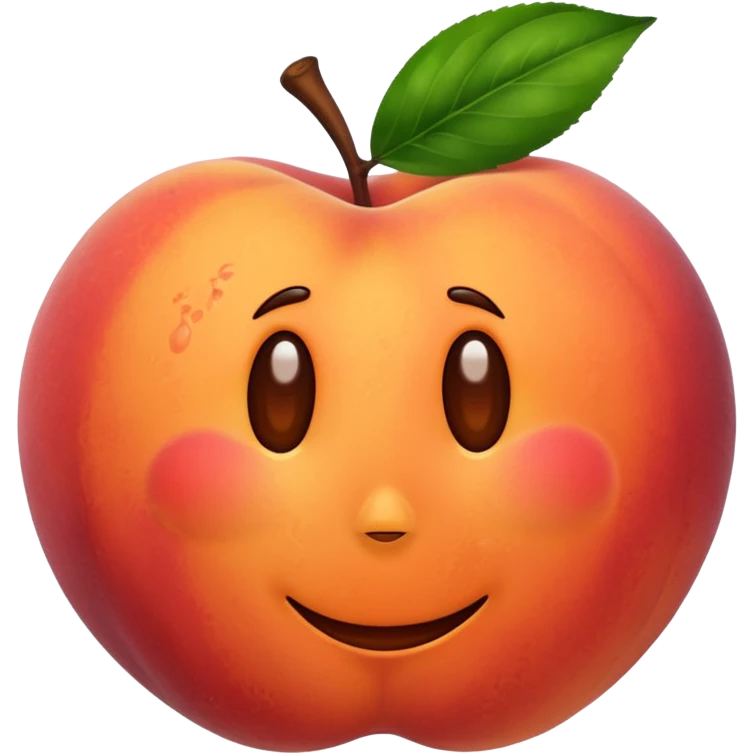A peach with handmarks emoji