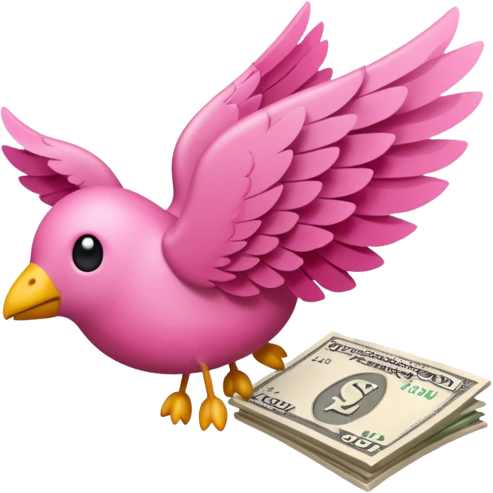 pink money flying  emoji