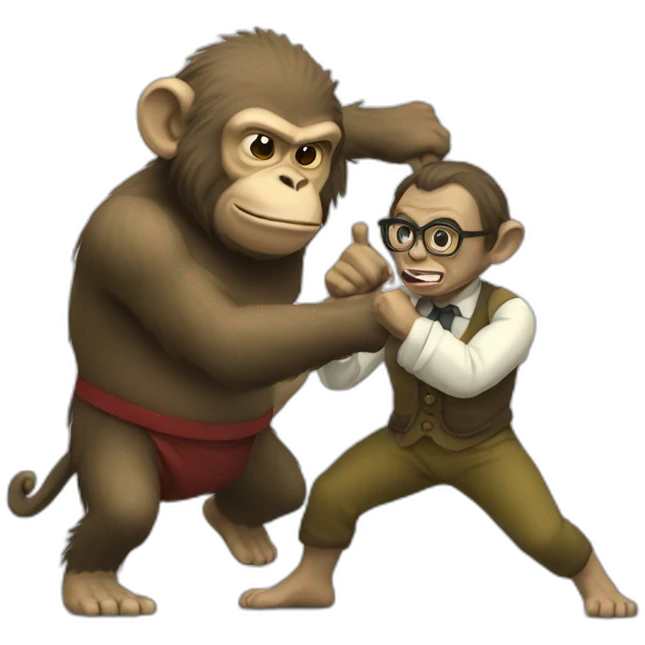 Monkey professor beating ogre emoji