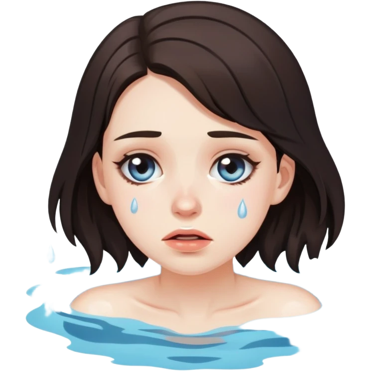 Beautiful brunette drowning In pool of tears, total devastation  emoji