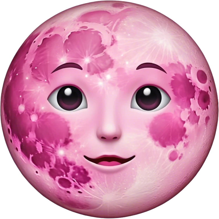 Full moon that is pink in color emoji
