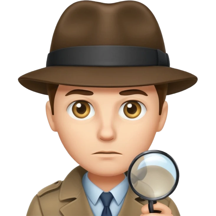 a detective leaning and looking at something with magnifying glass emoji