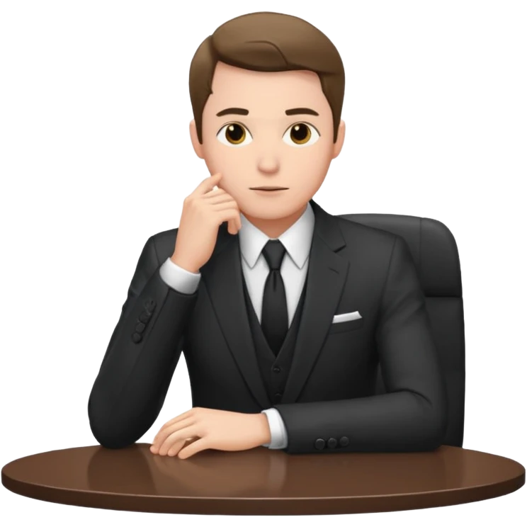 man sitting at table, dramatic pose emoji