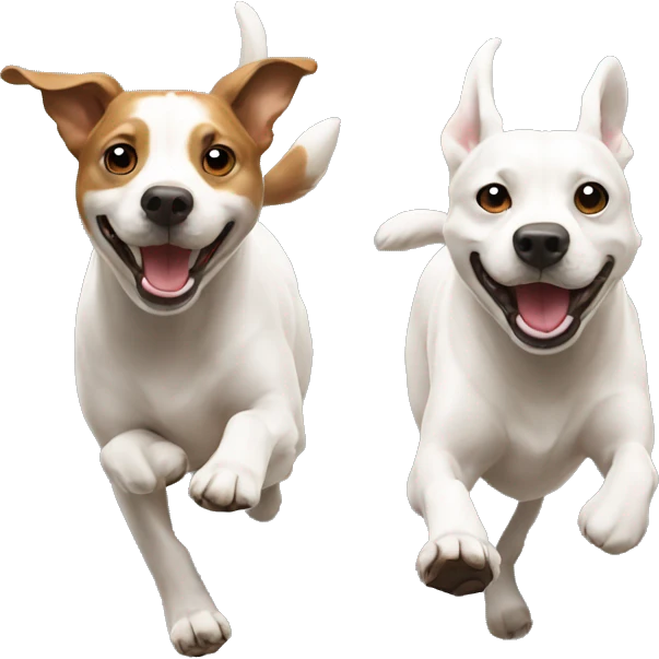 two running dogs emoji