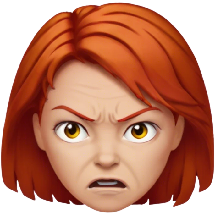 Peliroja enojada  emoji