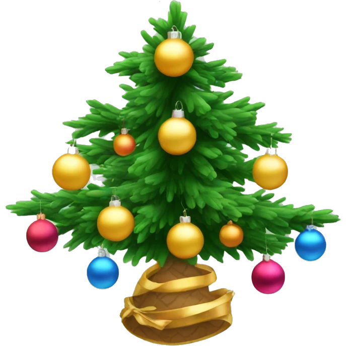 Christmas tree branches with new year decorations  emoji