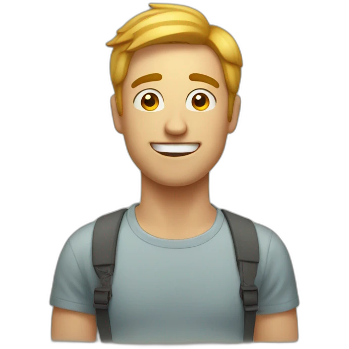 Happy guy with attention deficit emoji
