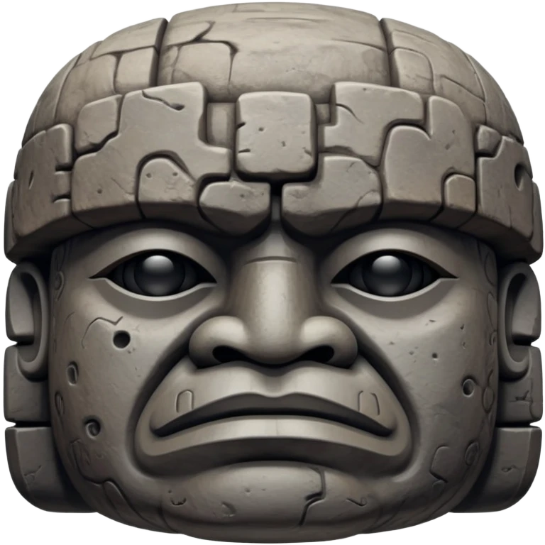 Olmec stone head, ancient Mesoamerican civilization emoji