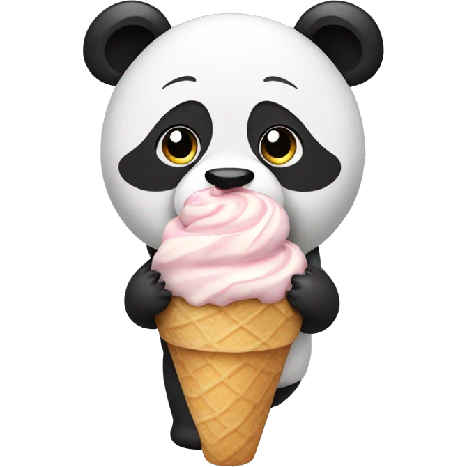 panda eating ice cream  emoji
