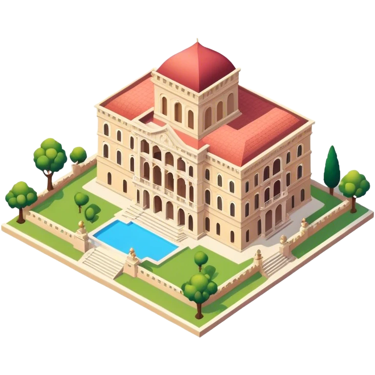 Italian palace isometric emoji