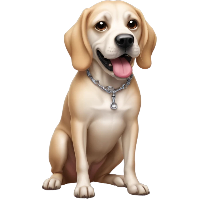 a wet dog wearing stilettos with lip injections  emoji