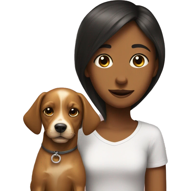 dog with girl emoji