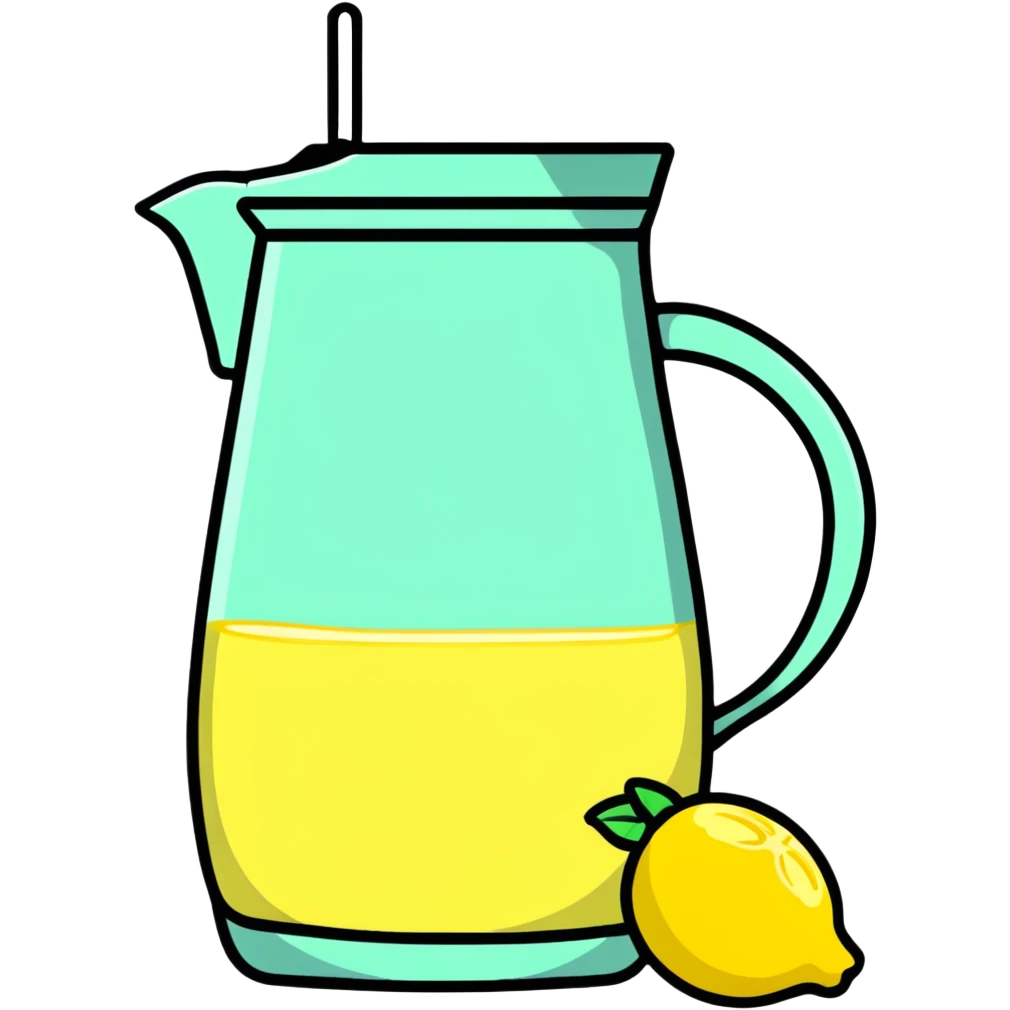 lemonade stand with pitcher of lemonade emoji