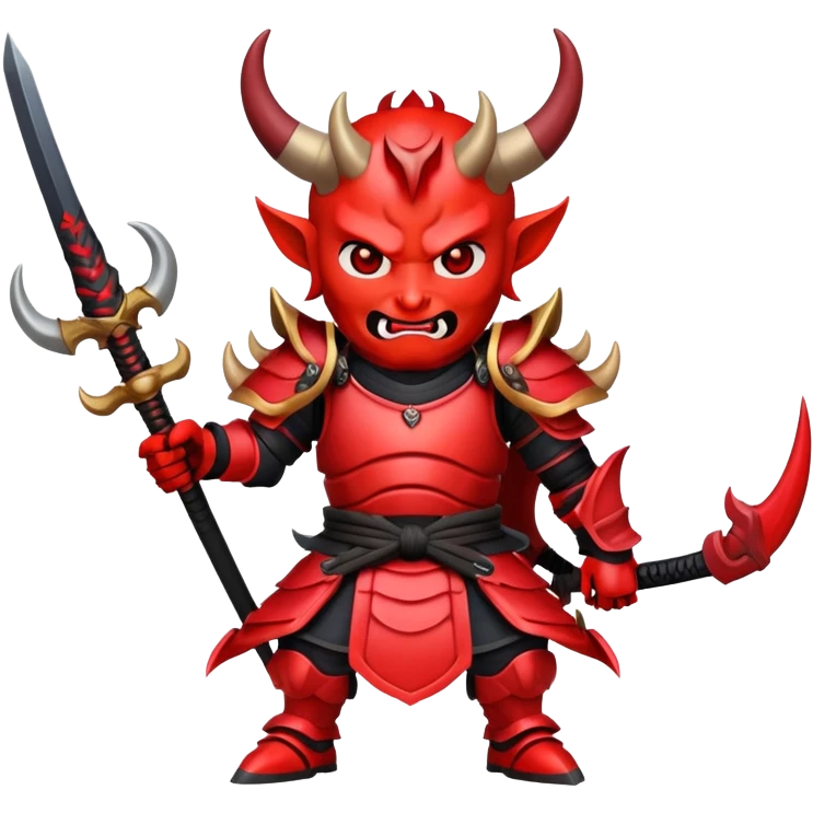 Devil samurai with large curved horns emoji