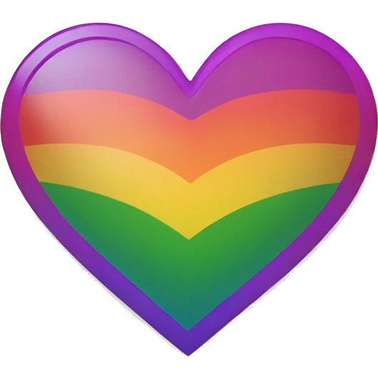 lesbian flag colored heart in iphone style  emoji