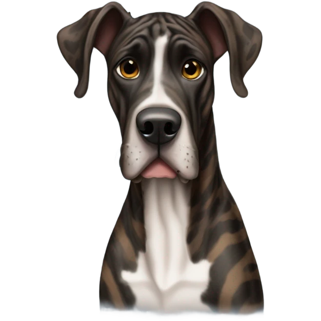Black and brown brindle striped Great Dane emoji