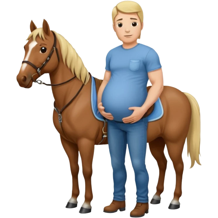 pregnant man  with horse emoji