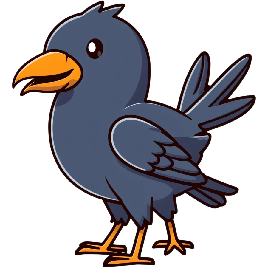 cute black crow bird emoji