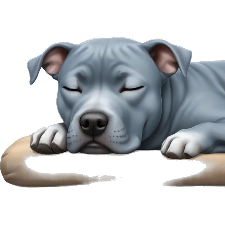 Blueish gray Staffy sleeping emoji