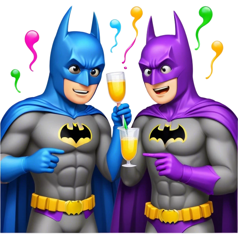 Batman partying emoji