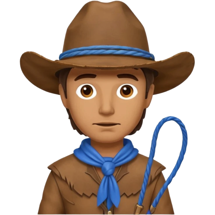 Cowboy with blue hat and lasso emoji