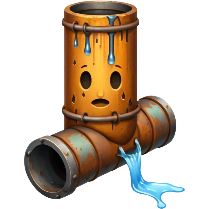 sewer steel pipe with leaking water  emoji