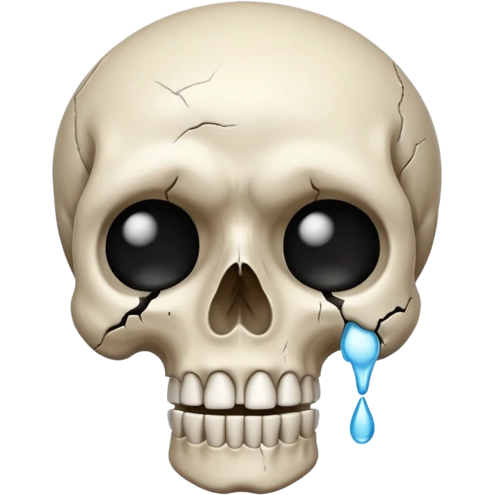 A skull crying emoji