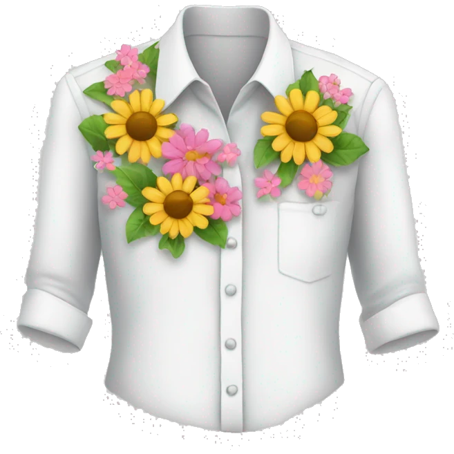 White shirt with flowers emoji
