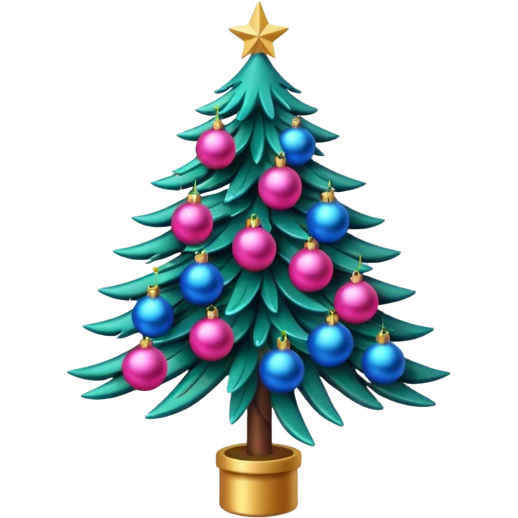A Christmas tree pink and blue ornaments  emoji
