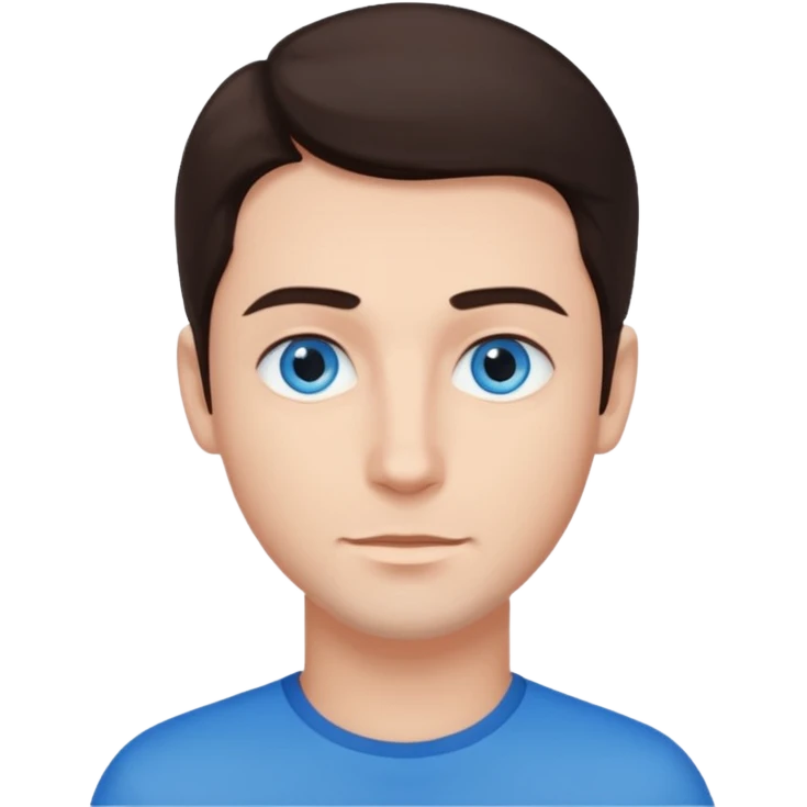 homme yeux bleu azur cheveux brun foncé emoji