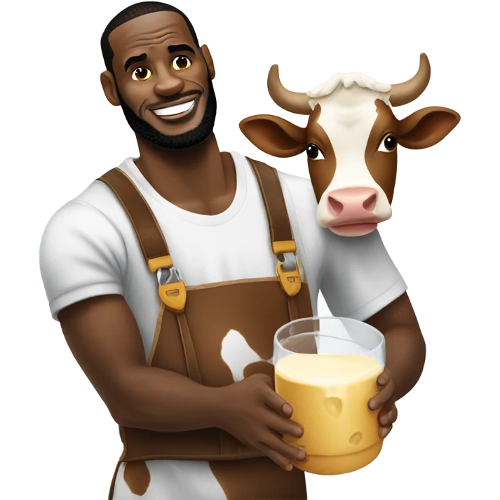 LeBron milking a cow emoji