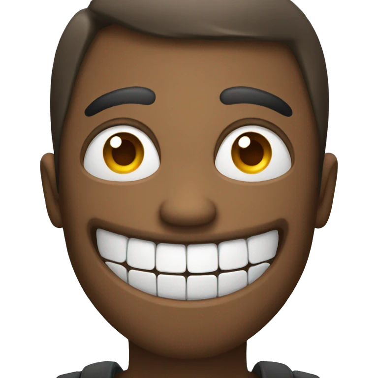 Grinning face emoji but with cold attitude emoji