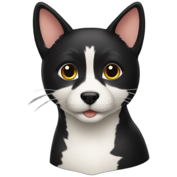 a black cat with a shiba inu emoji