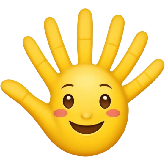 Happy face whit five hi  emoji