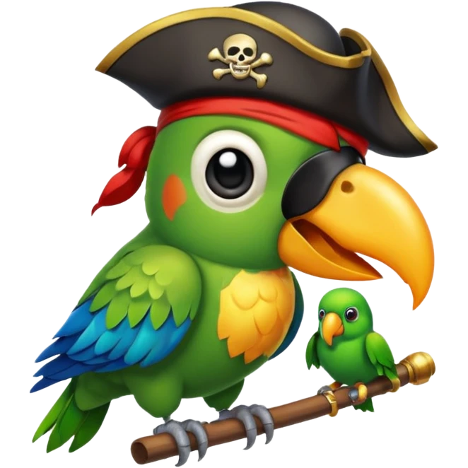 pirate and parrot emoji