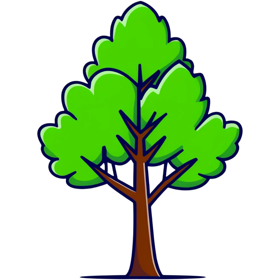 sustainable green business emblem with tree emoji