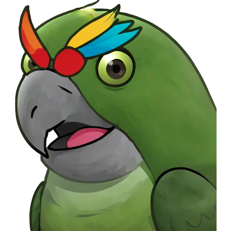 happy parrot face emoji