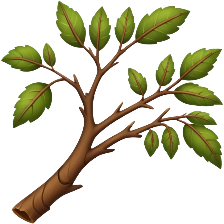A thick tree branch twig laying on the side  emoji