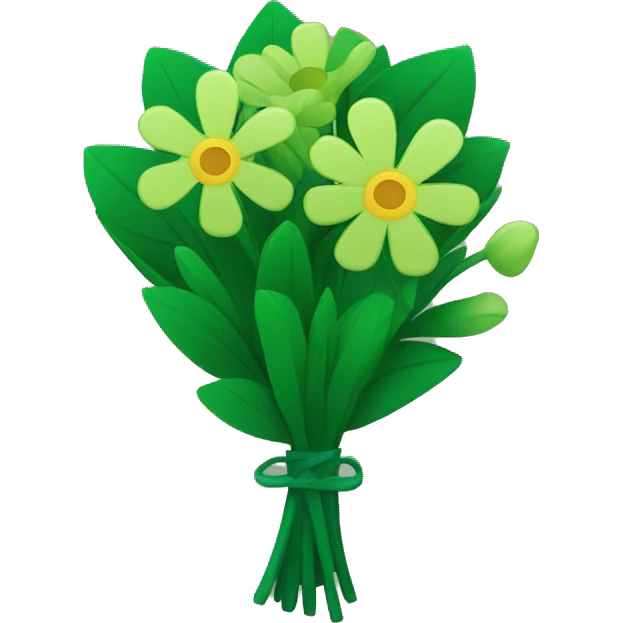 Small green flower bouquet emoji