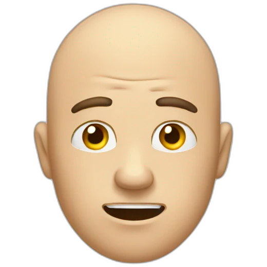 stressed man with bald spot on the top of his head and a lot of hair on the sides, emoji