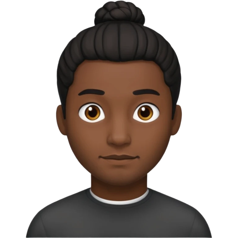 men with black bun hair emoji