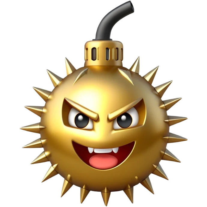 Golden grenade bombangry smile spikes  emoji