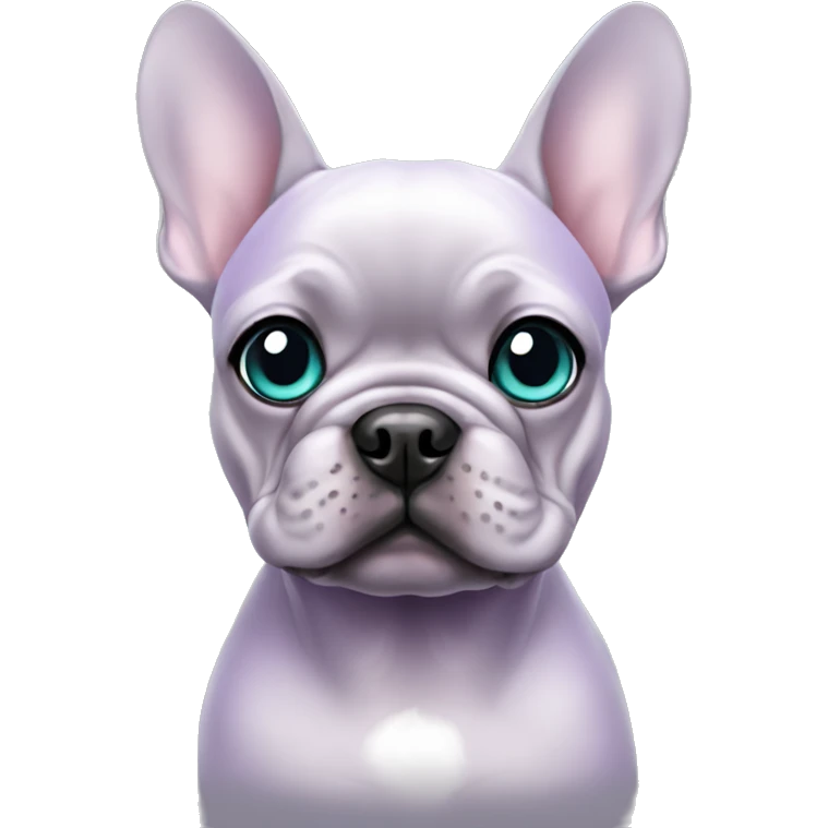 Lilac frenchie with teal eyes  emoji