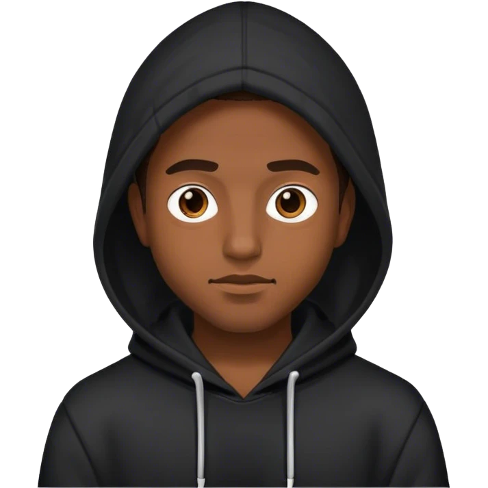 man in black hoodie emoji